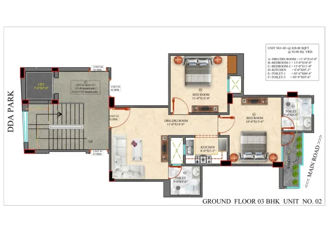 2 BHK Apartment For Sale | 720 Sq Ft | South Delhi