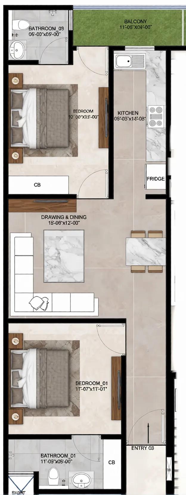 750 Sq Ft 2 BHK Apartment For Sale in Sultanpur, New Delhi