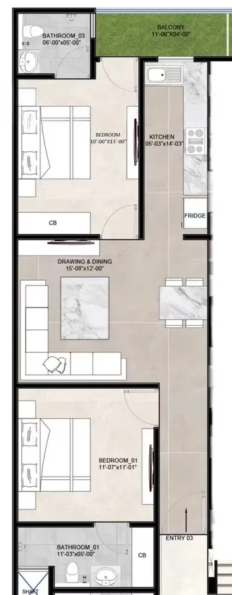 800 Sq Ft 2 BHK Apartment For Sale in Sultanpur, New Delhi