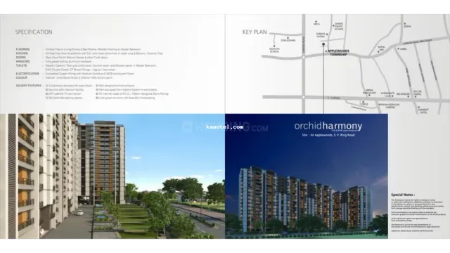 Orchid Harmony A 1280 Sq Ft 3 BHK Apartment For Rent in Shela, Gujarat