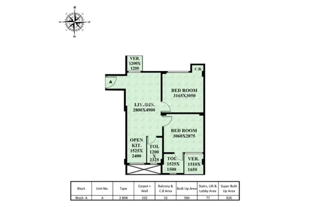 824 Sq Ft 2 BHK Apartment For Sale in Gopalpur I, Kolkata